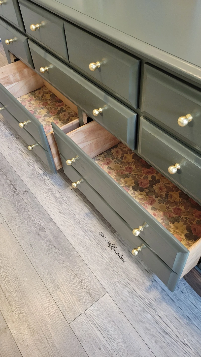 Refinished Green Dresser with Gold Knobs - photo 5