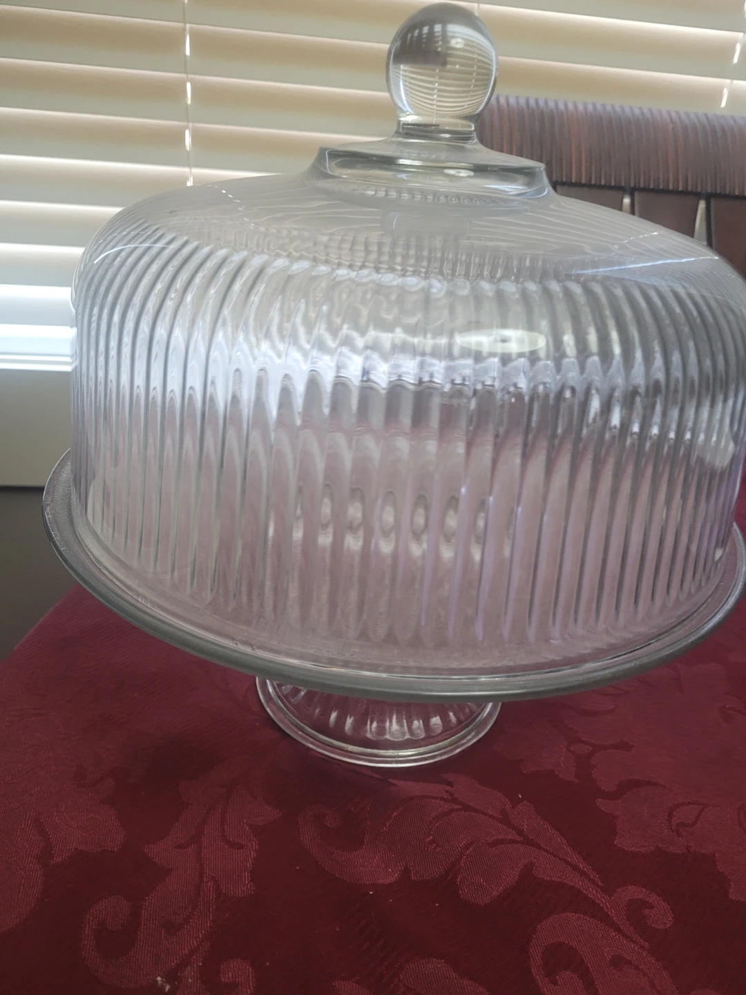 Glass Cake Stand with Dome - photo 2