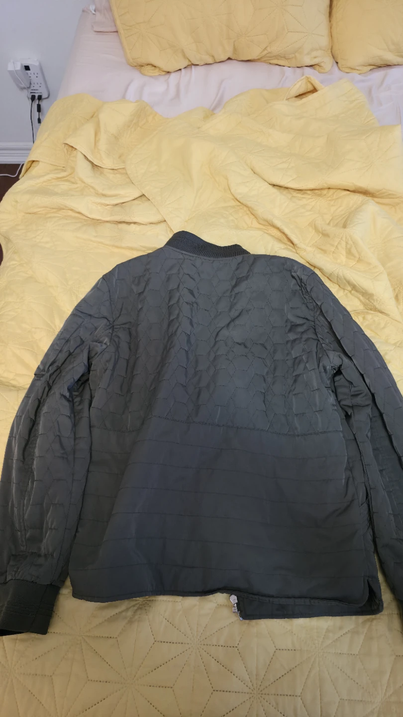 Men's Quilted Guess Bomber Jacket - Dark Green - photo 2