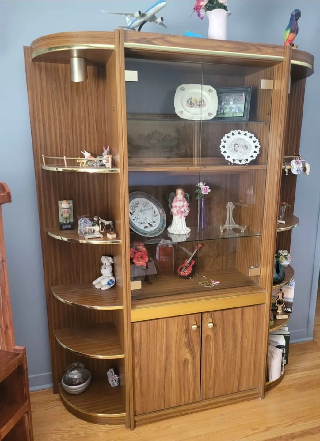 Vintage Wood and Glass Display Cabinet - photo 2