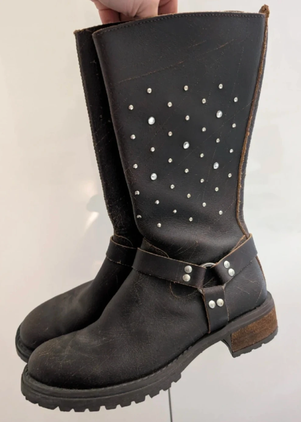ALDO Women's Brown Studded Tall Boots Size 37