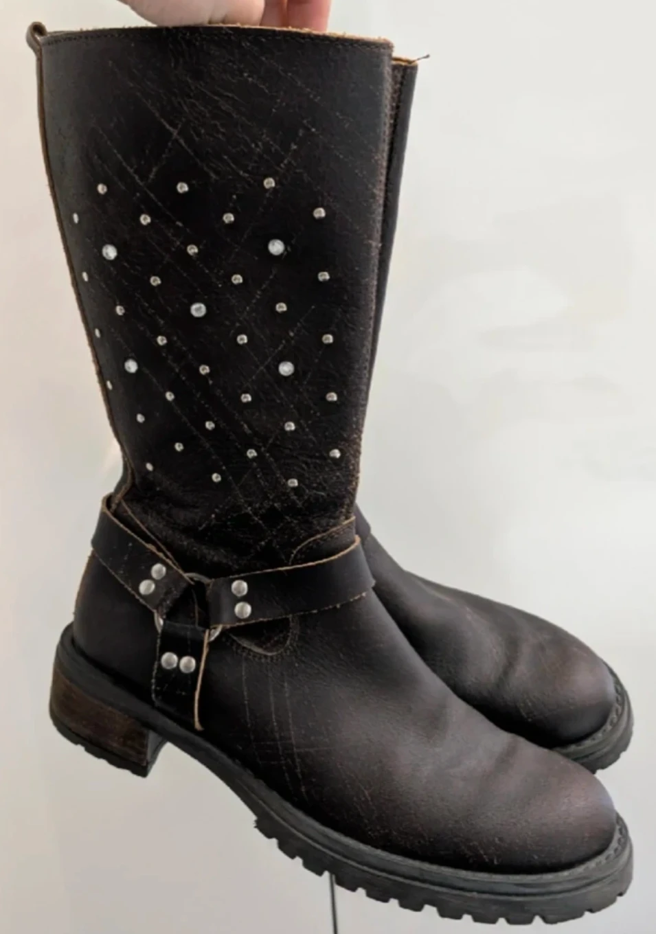 ALDO Women's Brown Studded Tall Boots Size 37 - photo 2