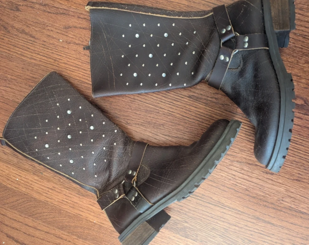 ALDO Women's Brown Studded Tall Boots Size 37 - photo 4