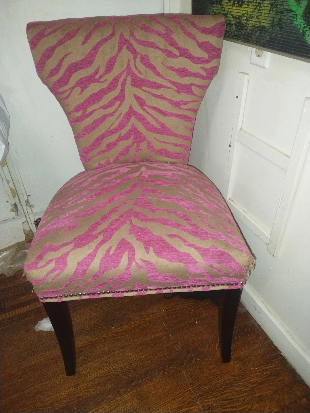 Pink and Tan Zebra Print Accent Chair⚽ - photo 5