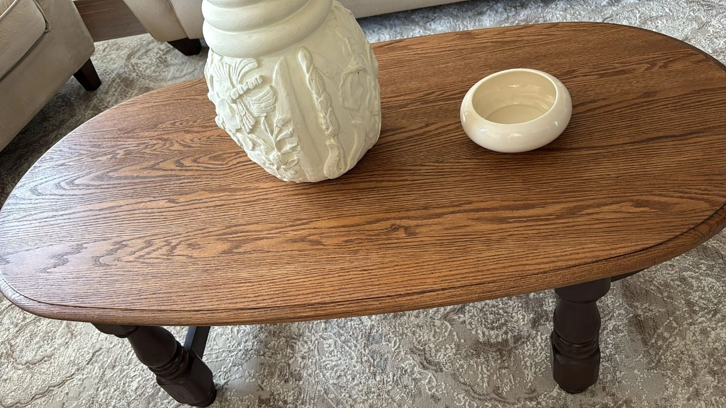 Oval Wood Coffee Table - photo 2