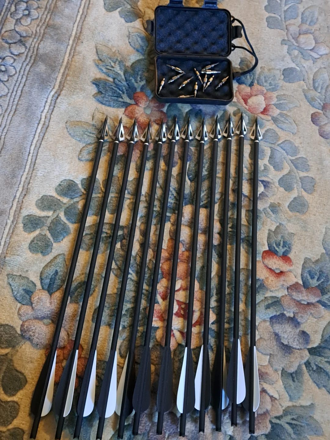 Archery Arrows with Broadheads and Case