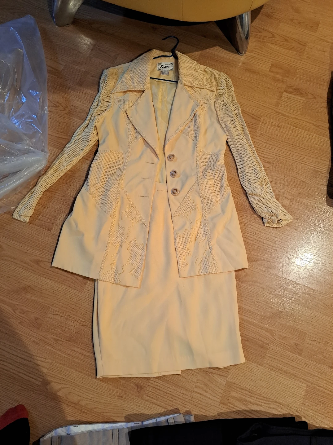 Vintage Cream Suit with Skirt