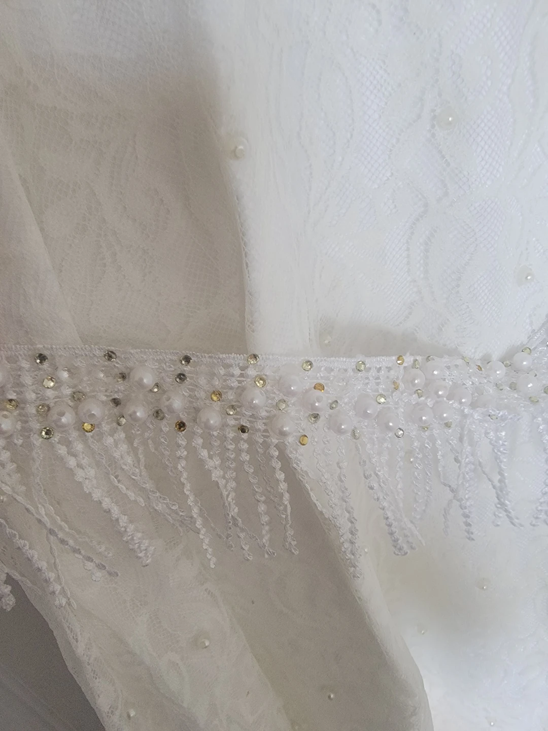 White Lace Dress with Beading Freesize - photo 3
