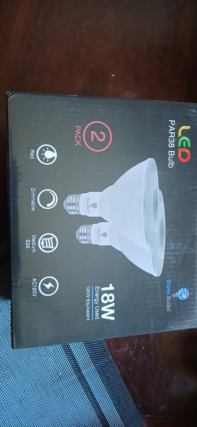 Bluex Bulbs PAR38 LED Light Bulbs - Red, 2 Pack