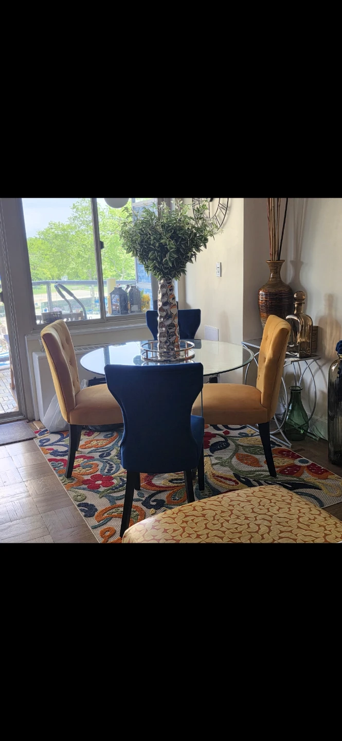 Glass Round Dining Table with 4 Chairs - photo 2