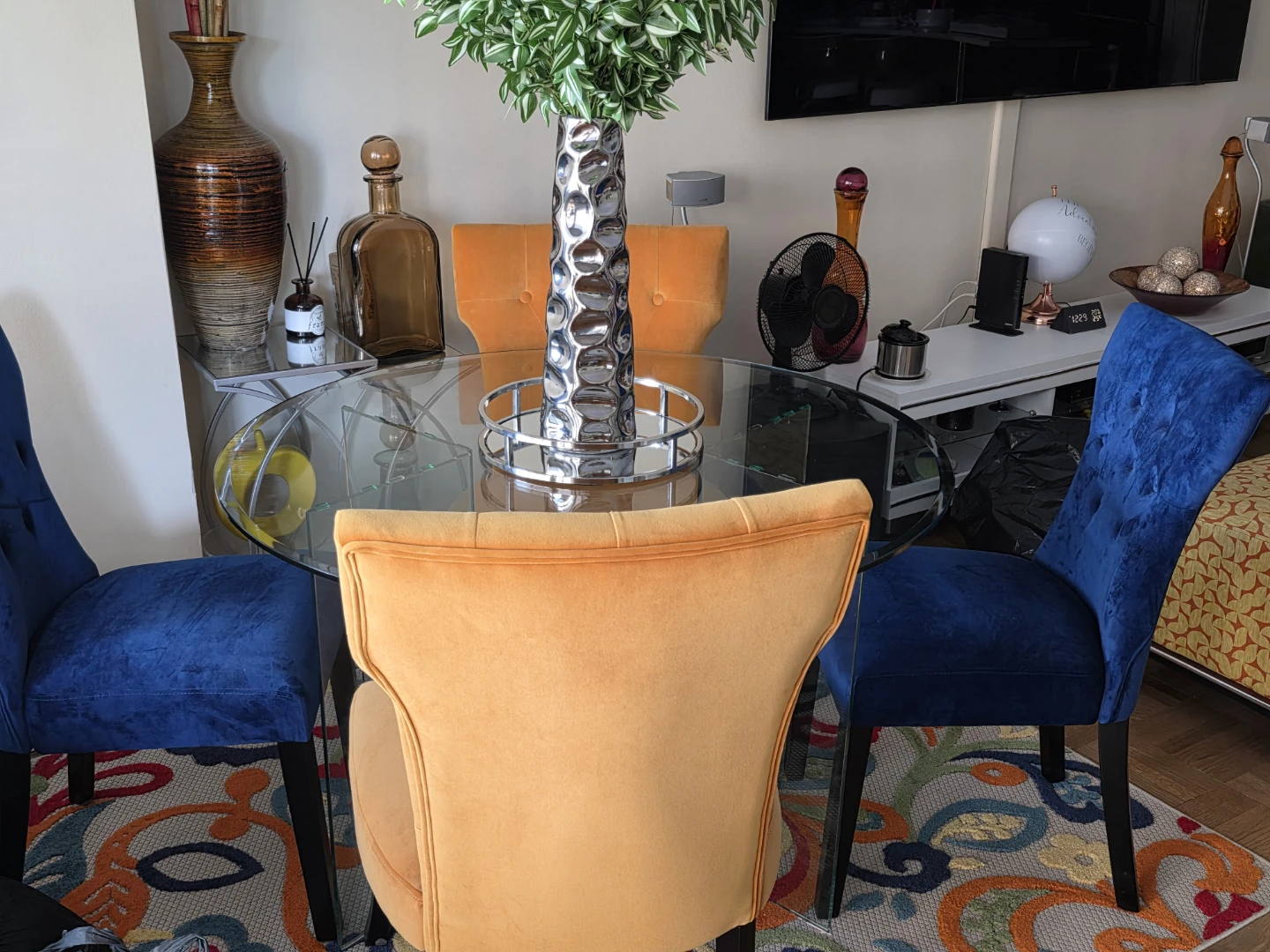 Glass Round Dining Table with 4 Chairs - photo 4