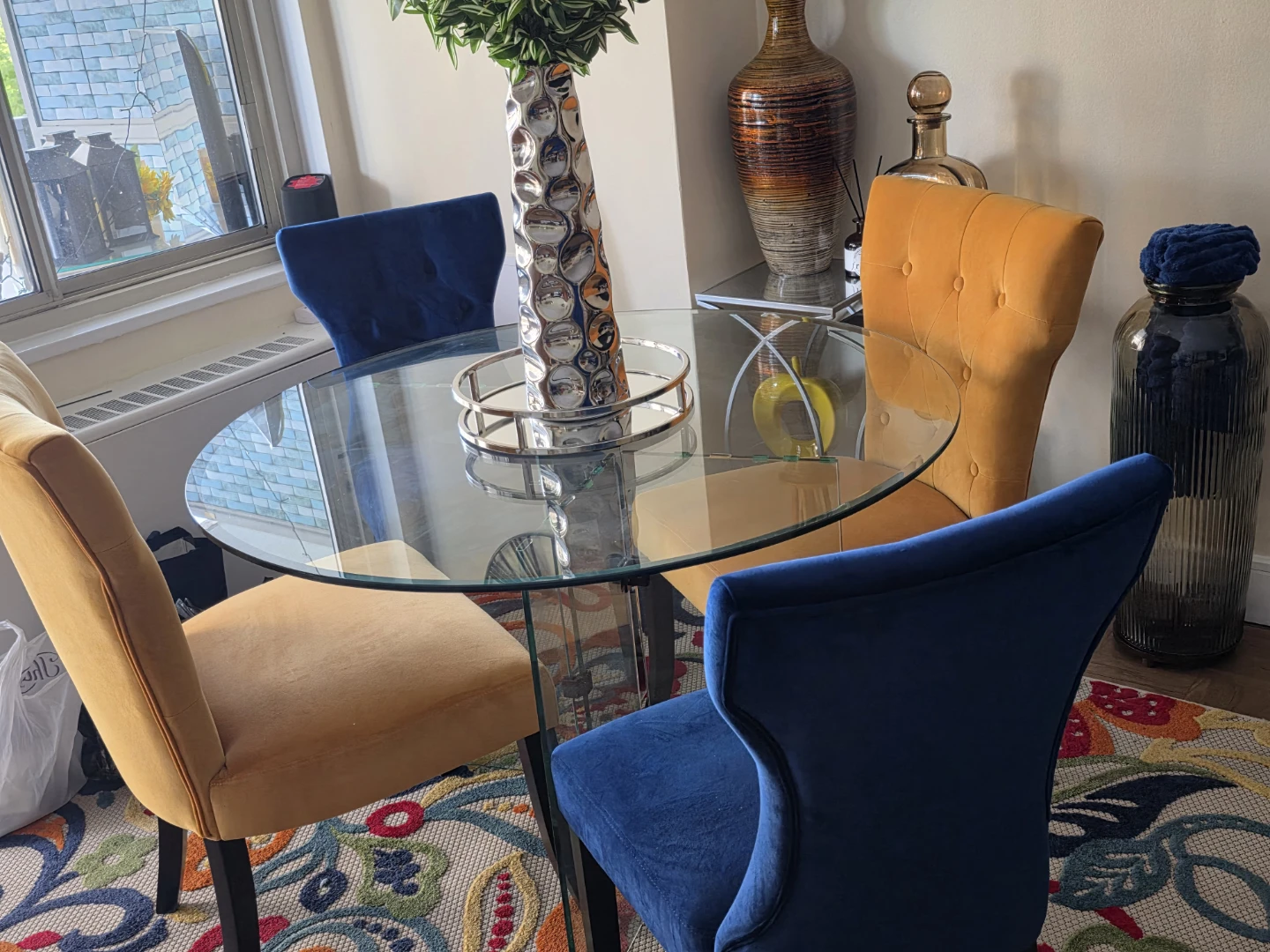 Glass Round Dining Table with 4 Chairs - photo 5