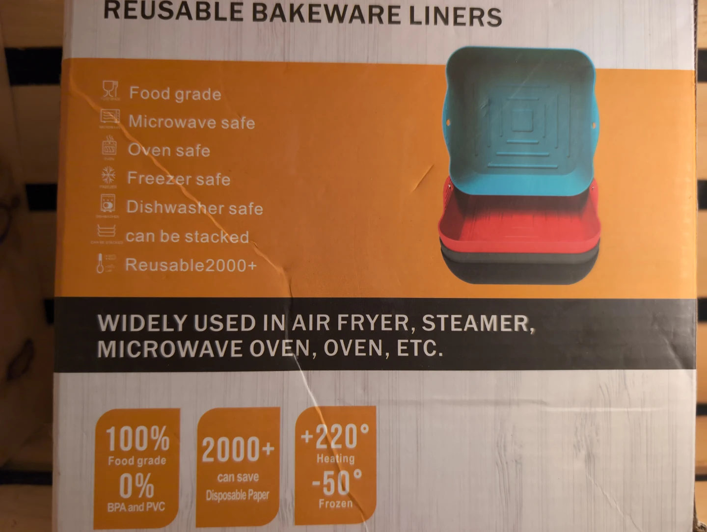 AHLEC Reusable Silicone Air Fryer Liners - Set of 4 - photo 2