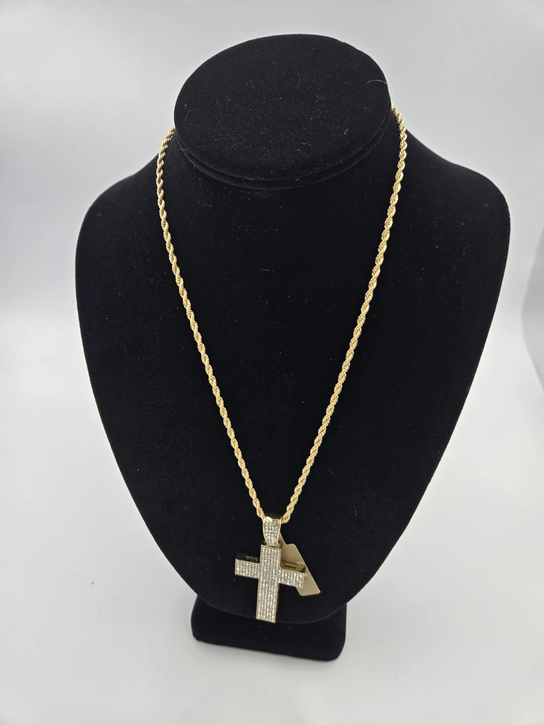 Laminated Gold Cross Pendant Necklace