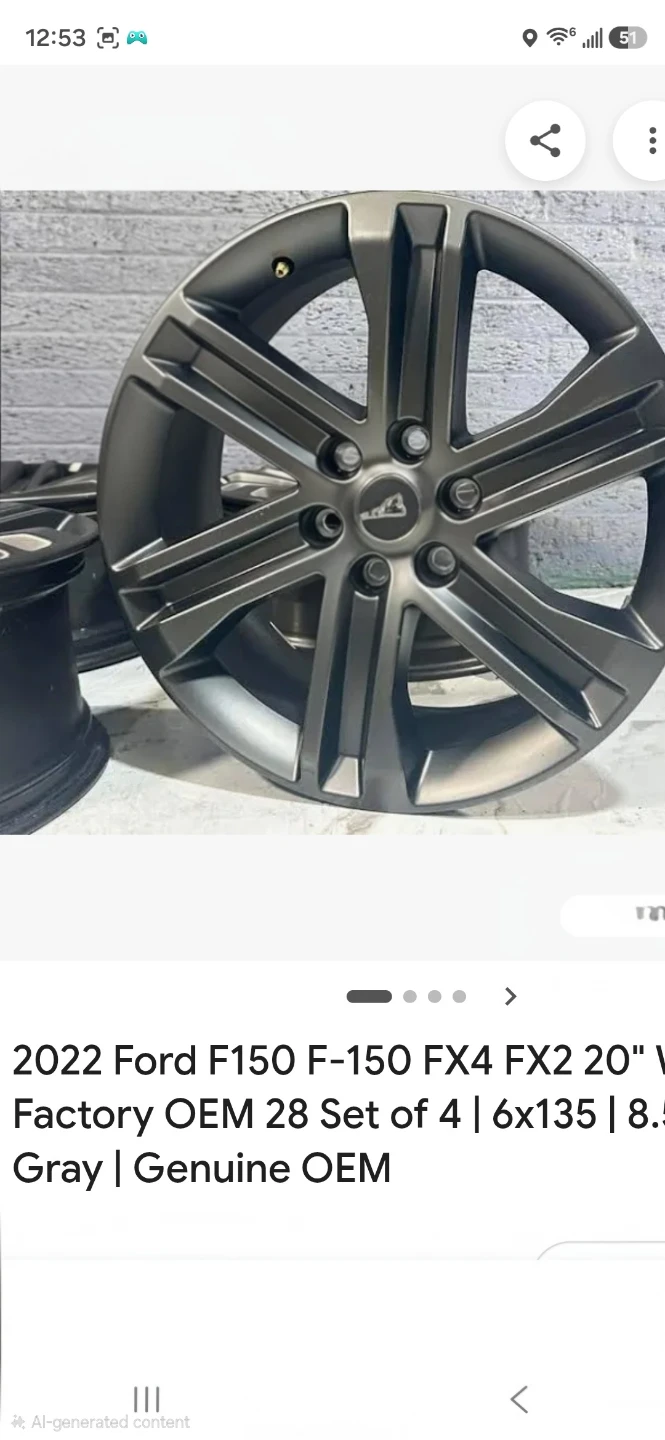 2022 Ford F150 FX4 FX2 20" Gray Wheels Set of 4 - photo 2