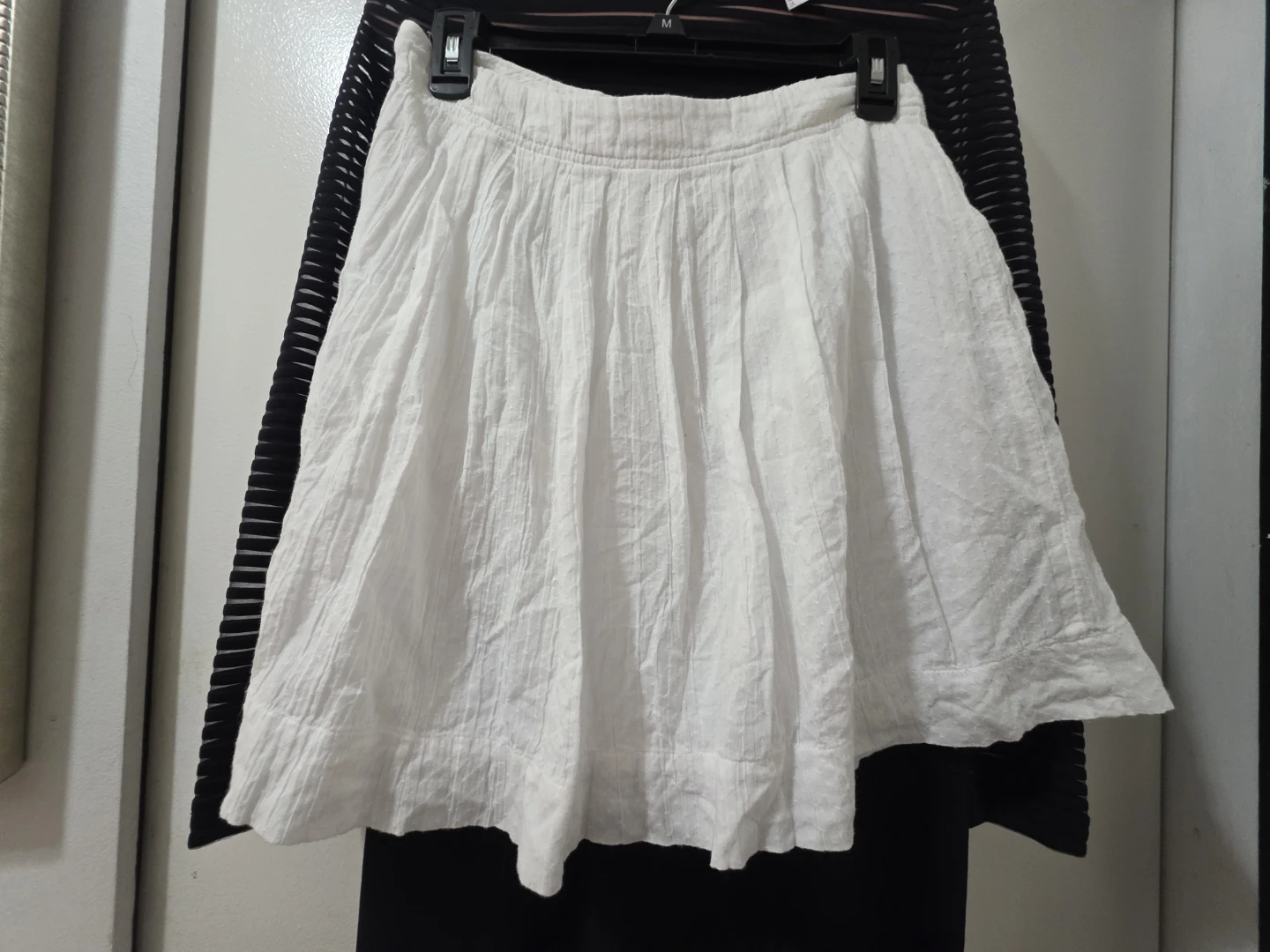 White Textured Mini Skirt