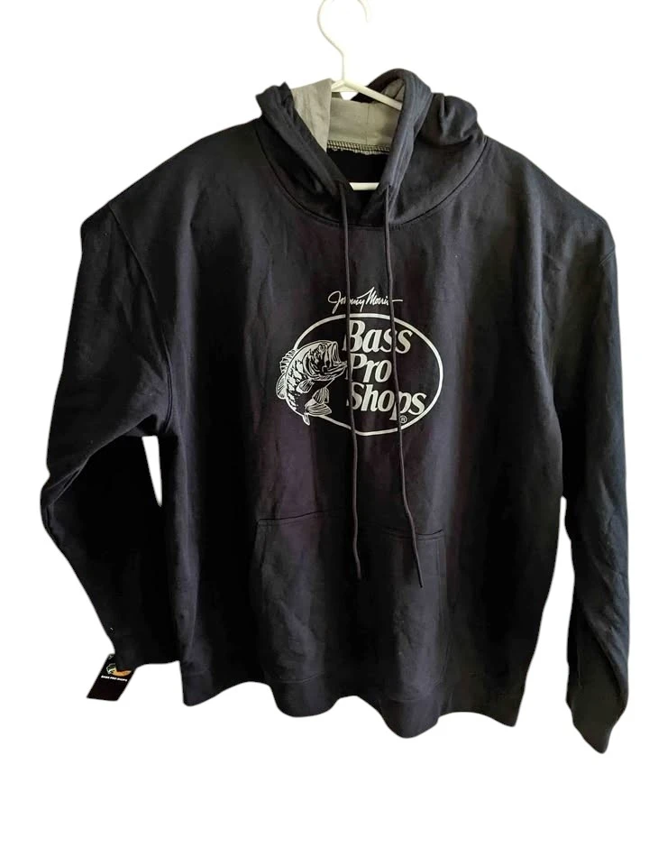 NEW Johnny Morris Bass Pro Shops mens XXL black hoodie