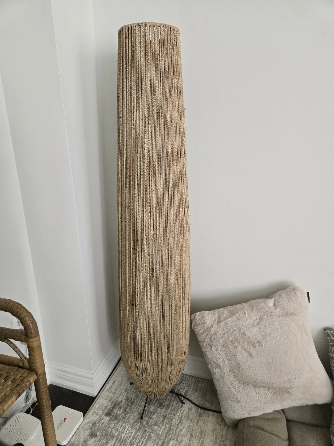 Bouclair Natural Hemp Rope Tube Floor Lamp - photo 3