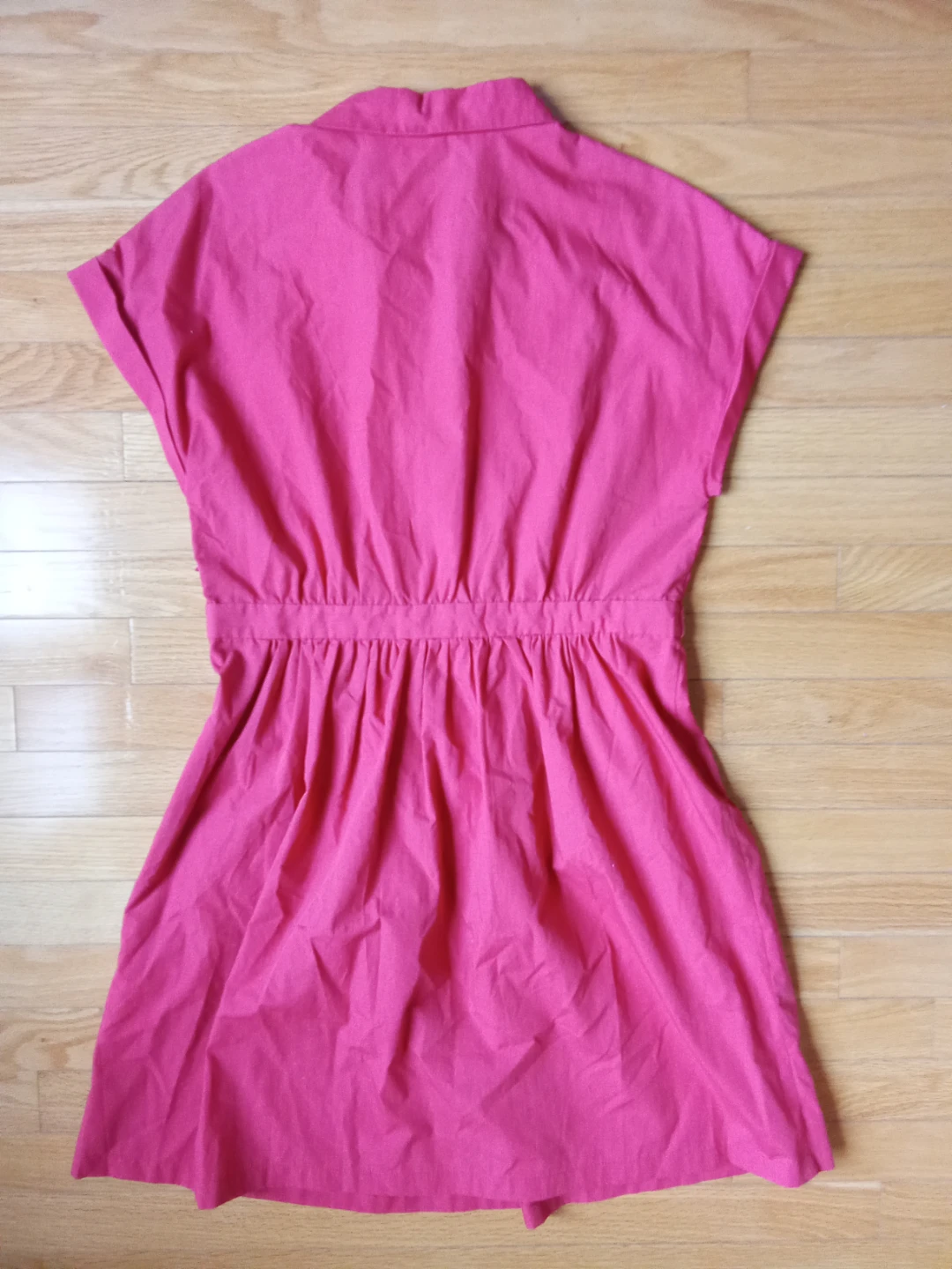 Salmon Pink Short-Sleeve Button-Up Dress Size S/M - photo 2
