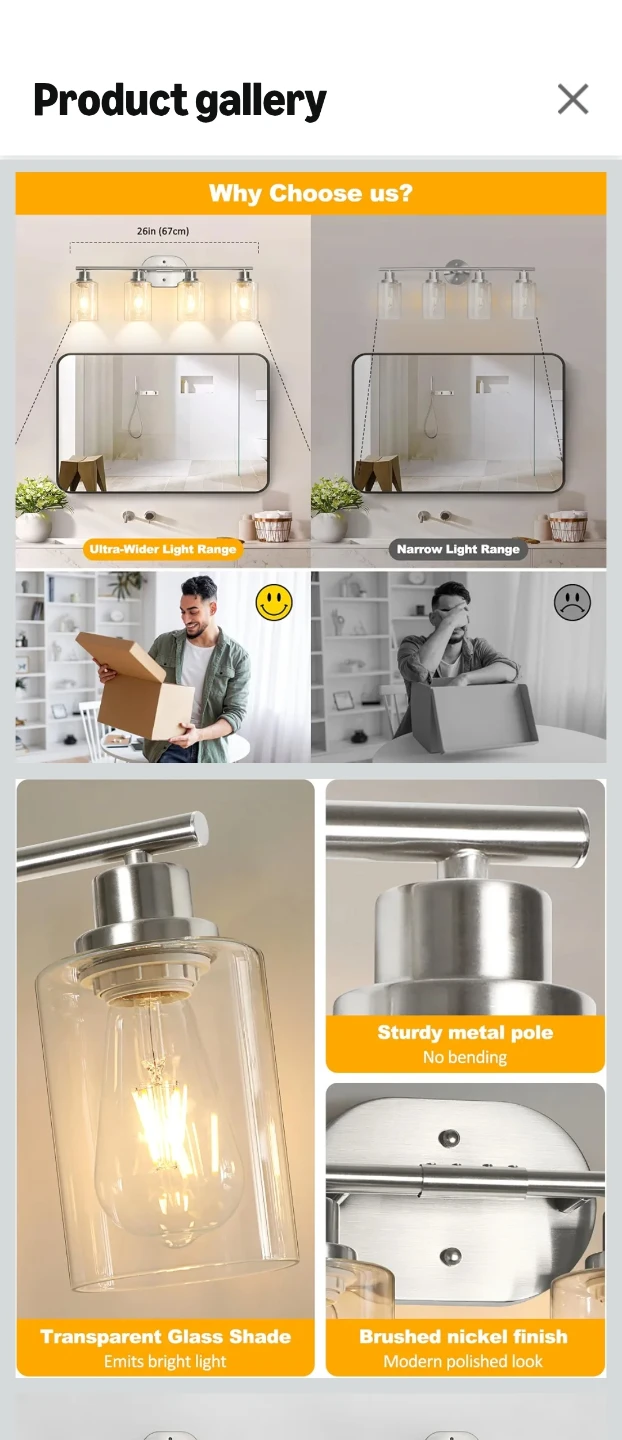 4-Light Bathroom Vanity Light Fixture - photo 3