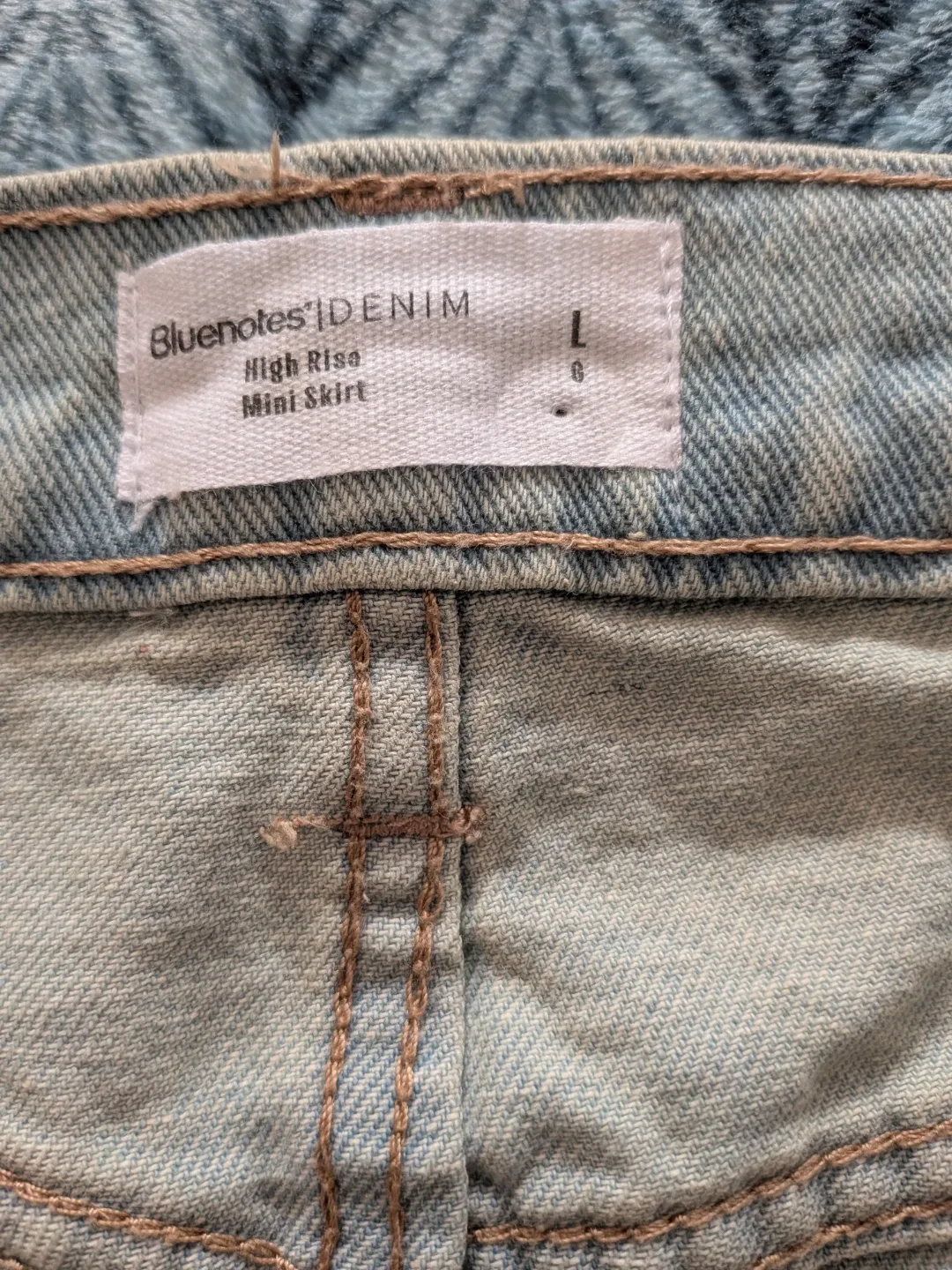 Bluenotes Denim High Rise Mini Skirt - Size L CASH ONLY AS IS