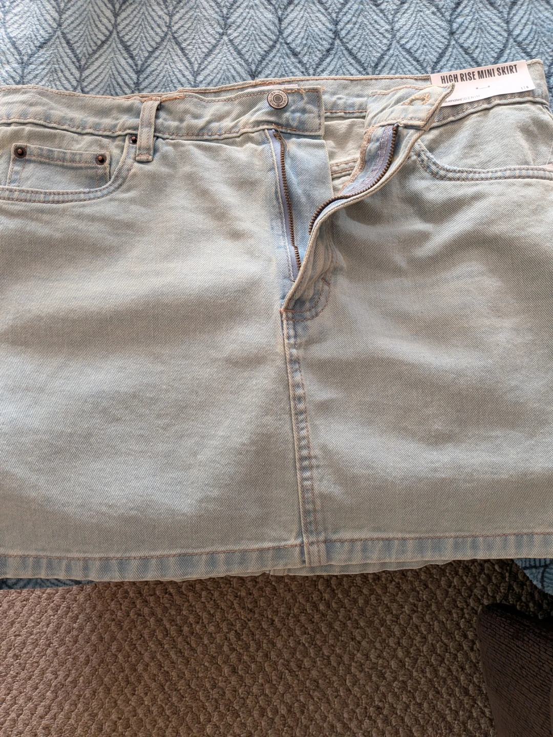 Bluenotes Denim High Rise Mini Skirt - Size L CASH ONLY AS IS - photo 4