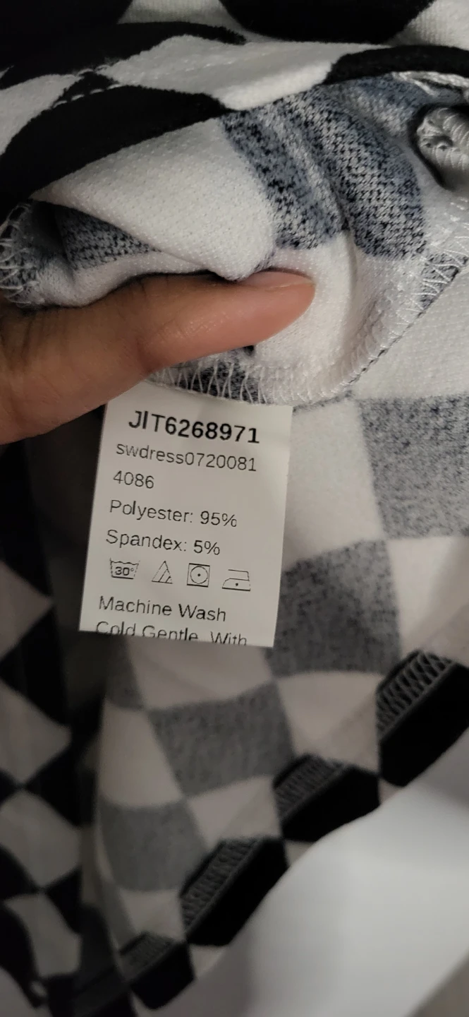 SHEIN Black & White Diamond Pattern Dress - photo 3