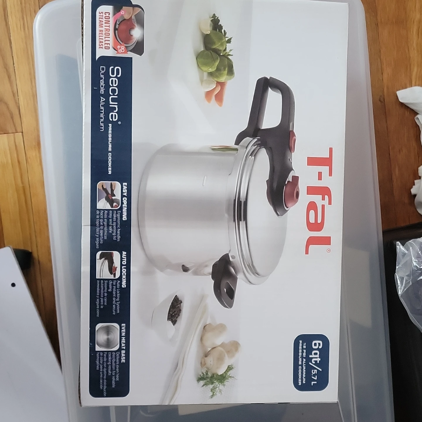 T-fal Secure Pressure Cooker 6 qt / 5.7 L Aluminum - photo 3