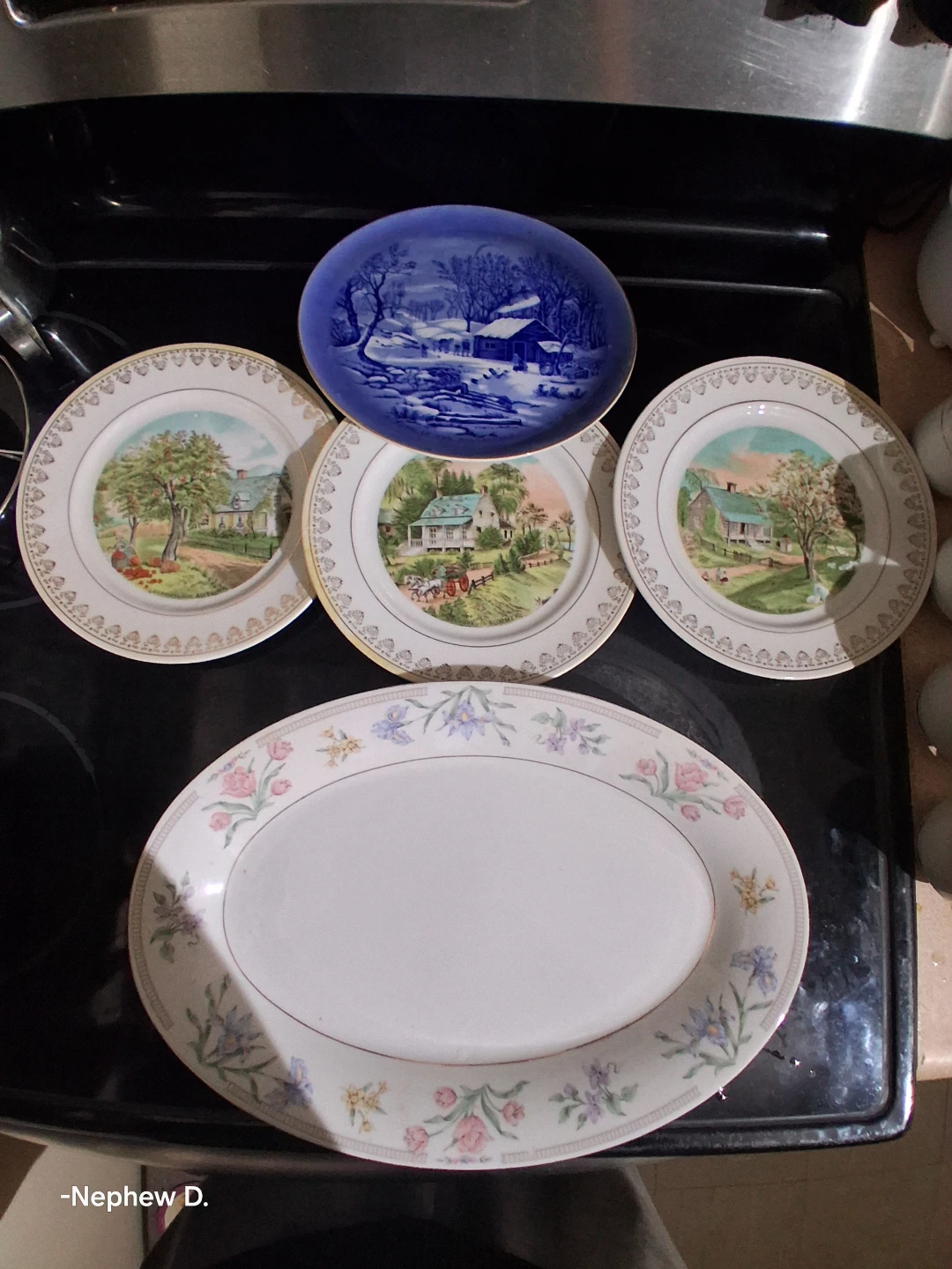 Collection of Decorative Plates and Platter