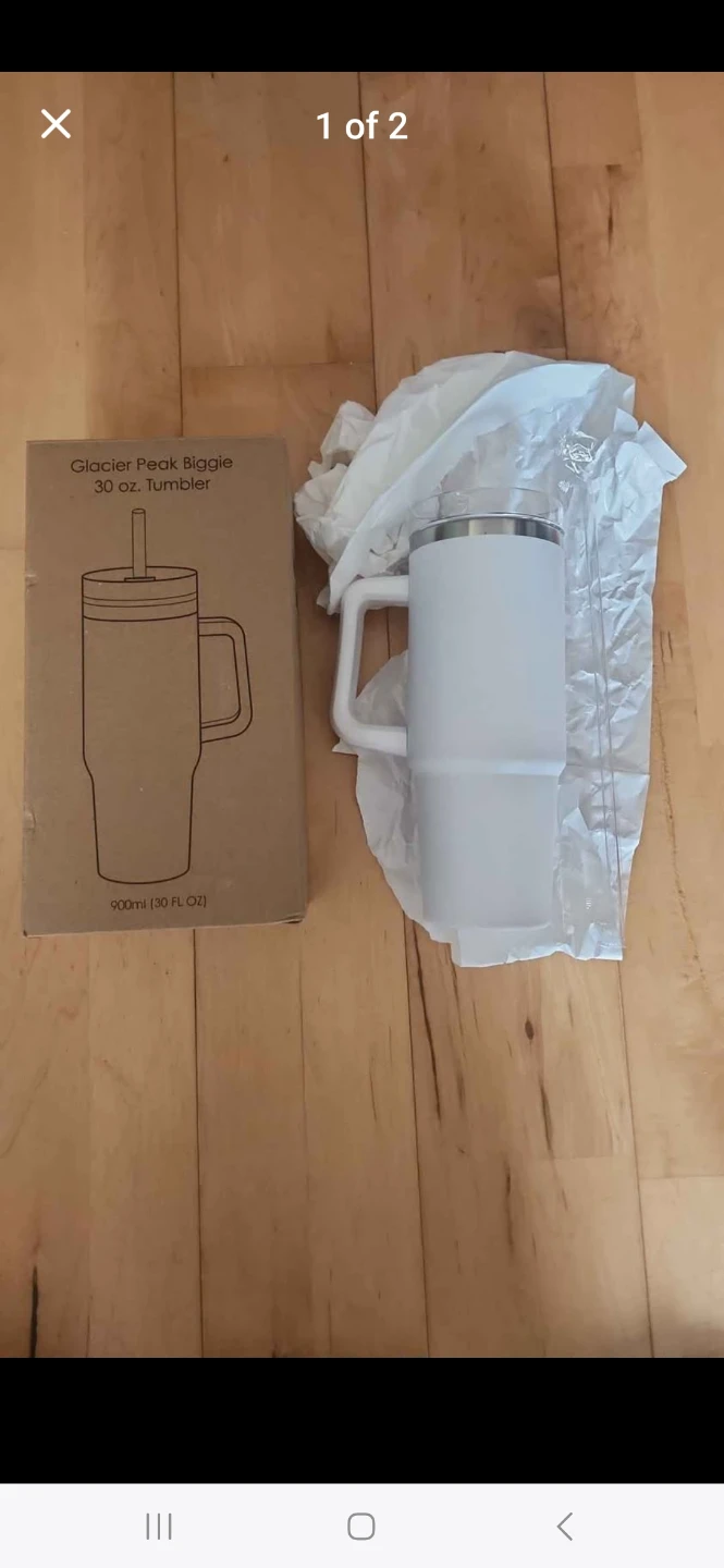 Stanley Style White Insulated Cup, Water Bottle, Tumblr