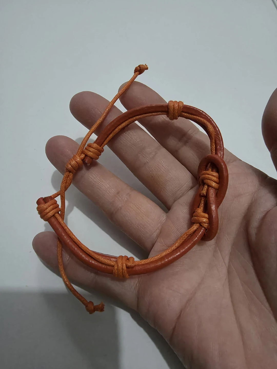 Orange Leather Knot Bracelet ⚽️ - photo 2