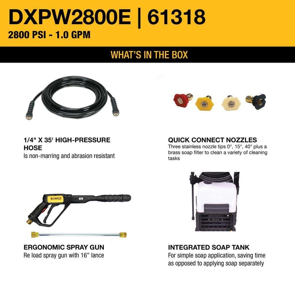 *NEED GONE* Dewalt 2800 PSI 1.0 GPM Electric Pressure Washer - photo 5