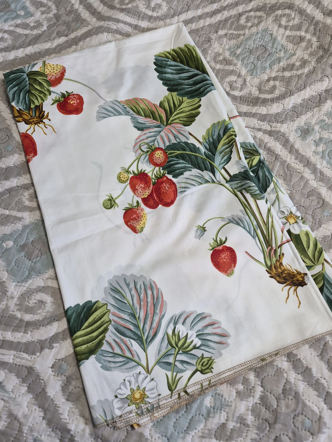 Beautiful 47 1/2" x 52" Strawberry Tablecloth