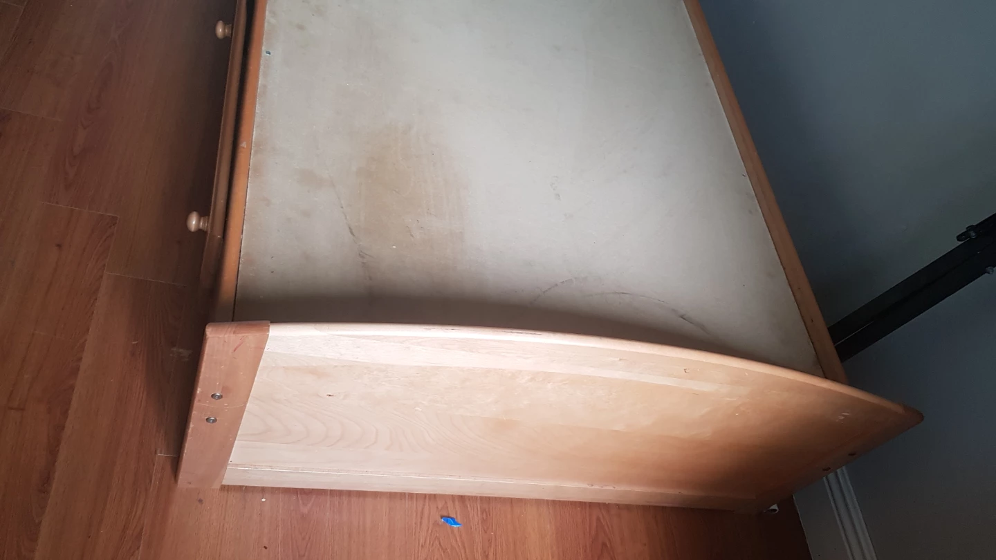 Wooden Twin Bed Frame with Drawers - photo 2