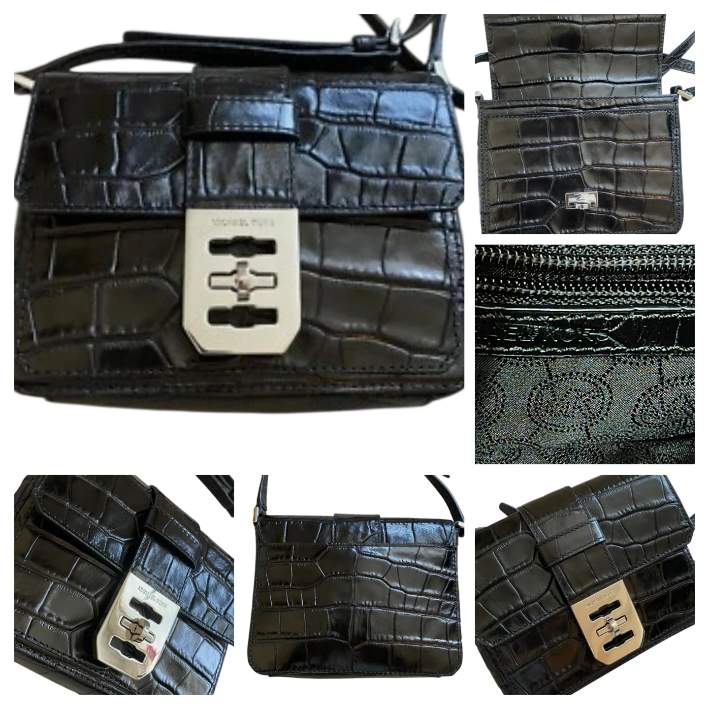 Michael Kors Black Croc Embossed Shoulder Bag - photo 4