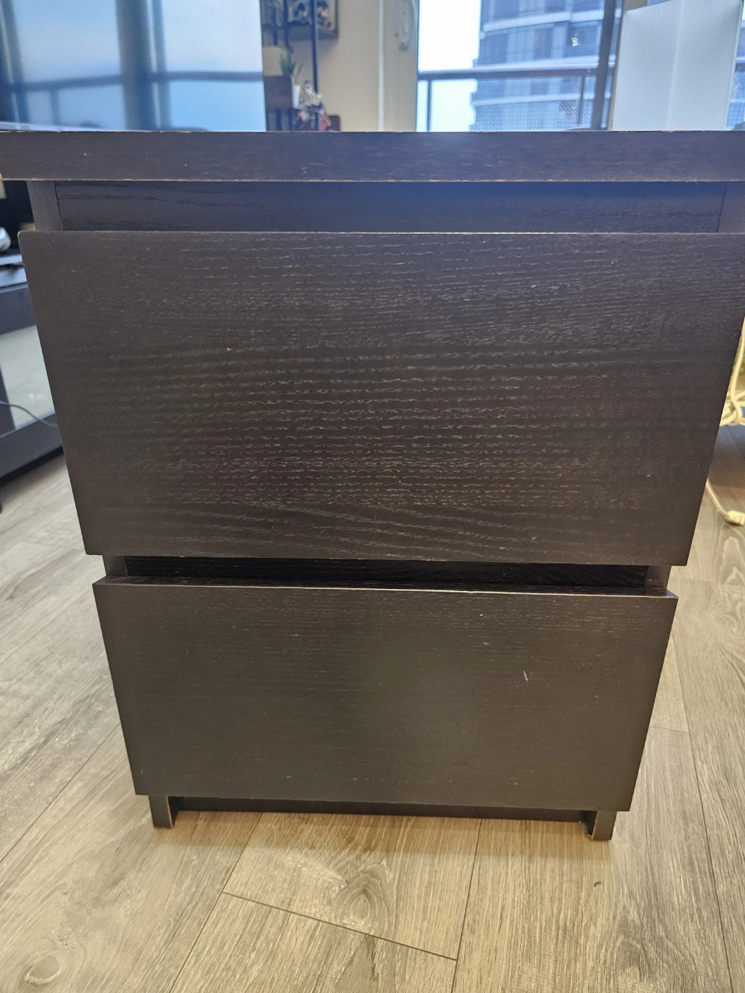 IKEA Black 2-Drawer Nightstand / End Table