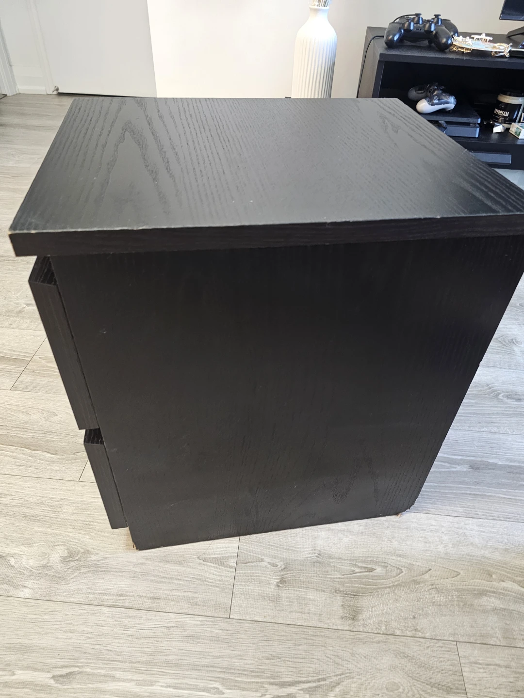 IKEA Black 2-Drawer Nightstand / End Table - photo 4