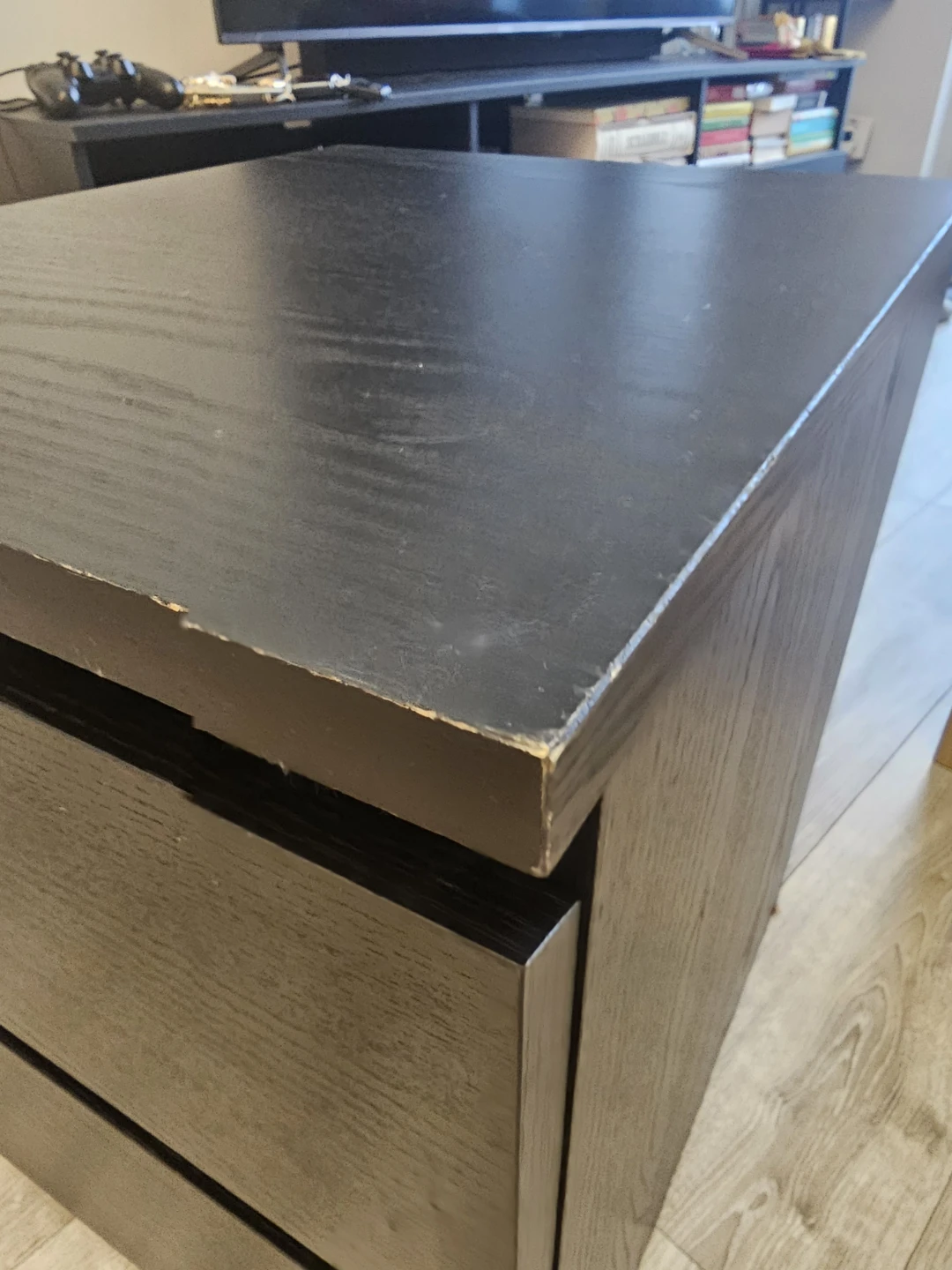 IKEA Black 2-Drawer Nightstand / End Table - photo 5
