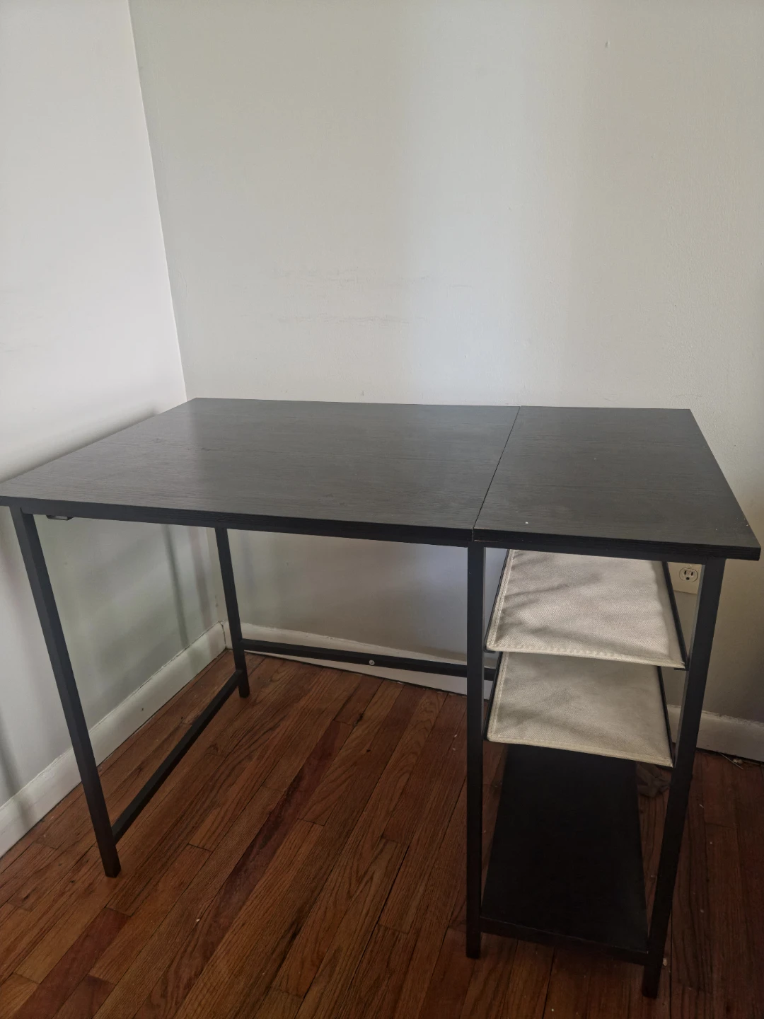 Black Desk with Shelving Unit