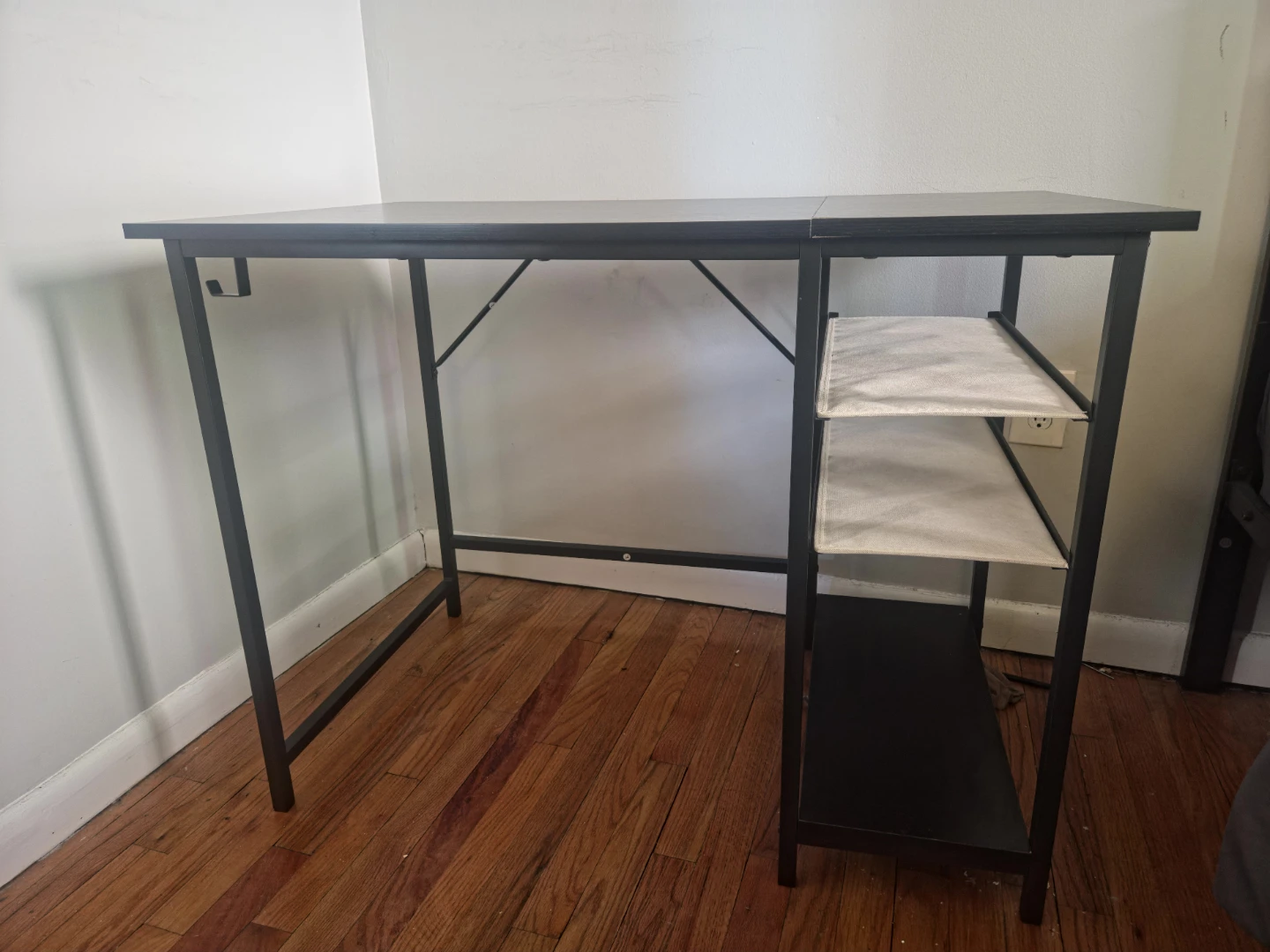 Black Desk with Shelving Unit - photo 2