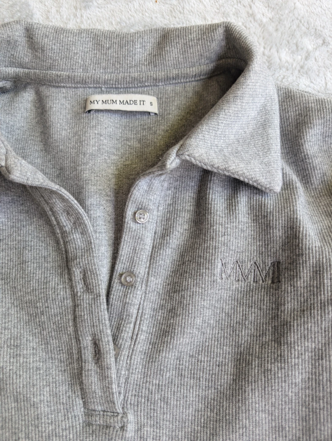 ⚽My Mum Made It Grey Ribbed Polo Dress - photo 2