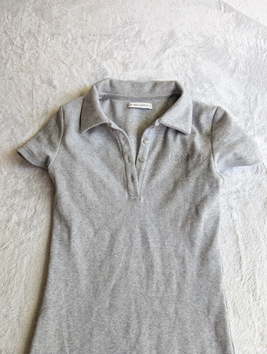 ⚽My Mum Made It Grey Ribbed Polo Dress - photo 3