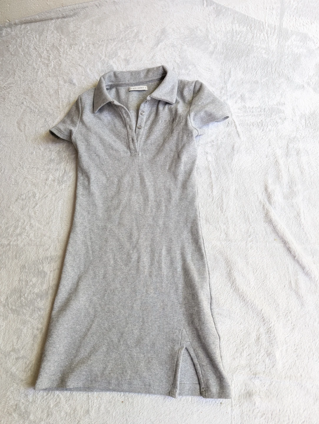 ⚽My Mum Made It Grey Ribbed Polo Dress - photo 5