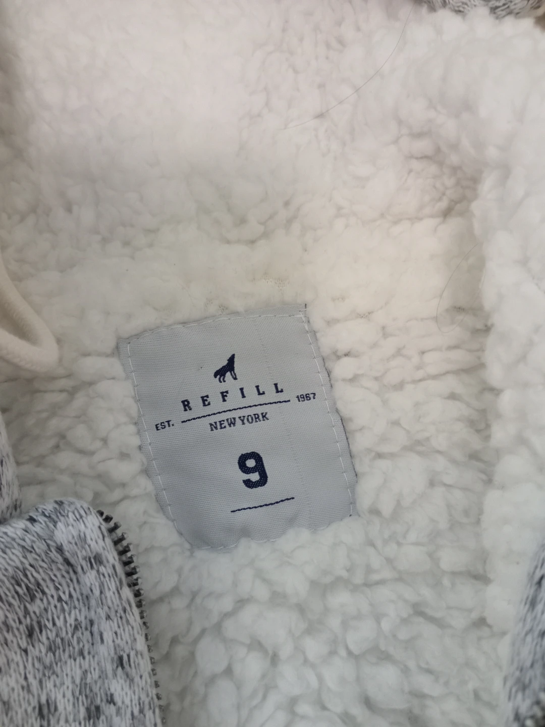 Refill New York Grey Sherpa Lined Hoodie