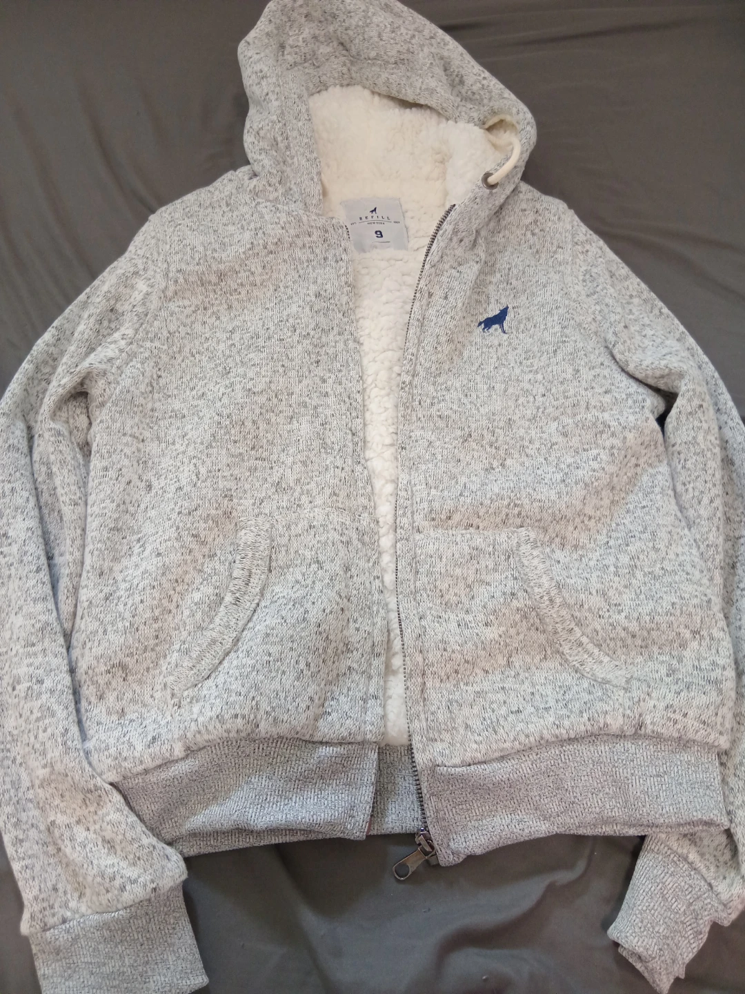 Refill New York Grey Sherpa Lined Hoodie - photo 2