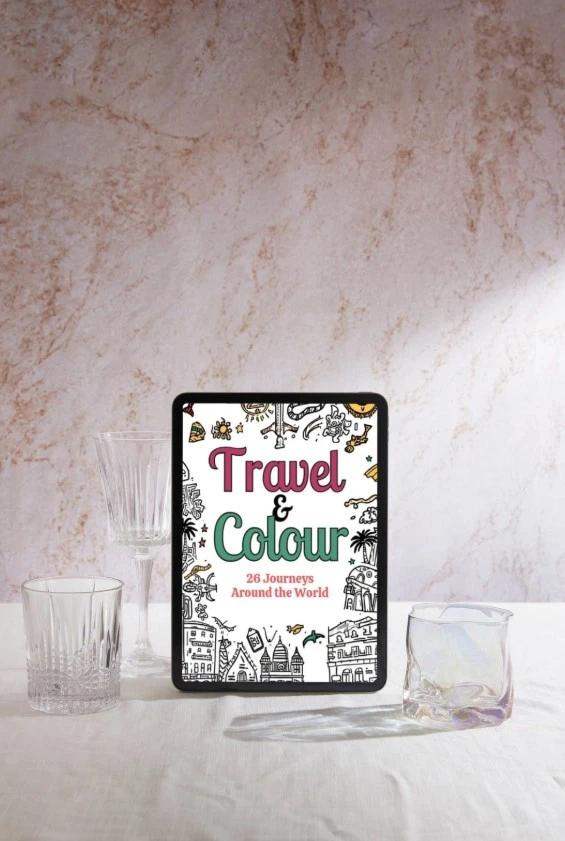 Travel & Colour: 26 Journeys Around the World Colouring Book