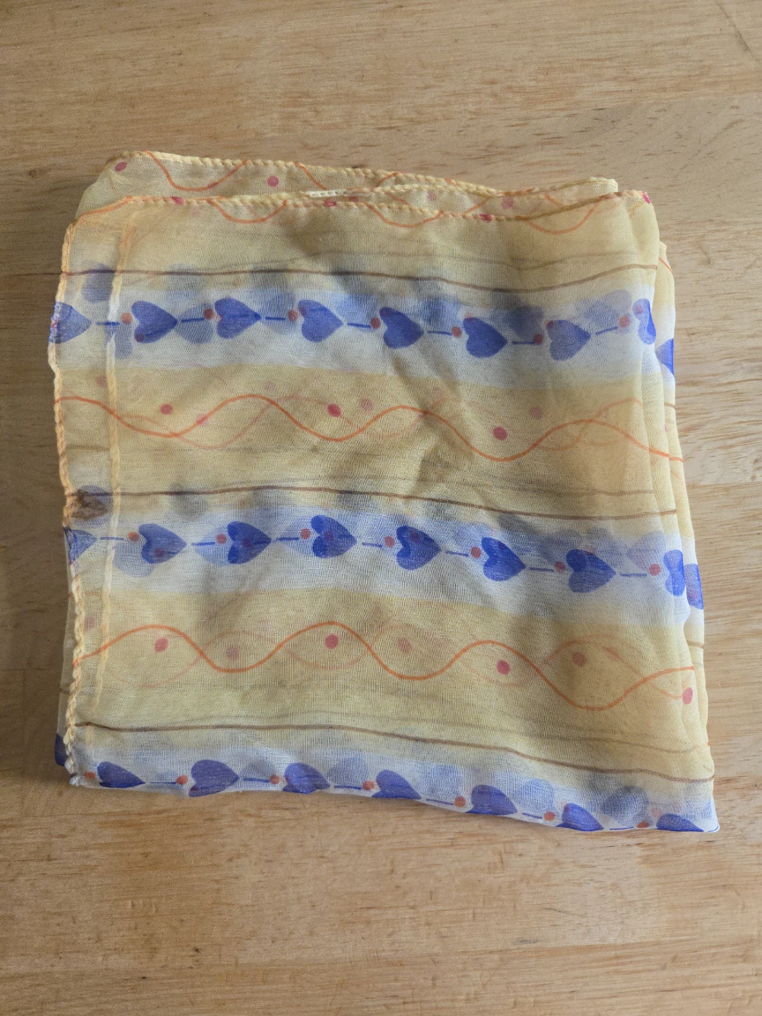 Lightweight Sheer Scarf with Blue Hearts - photo 3