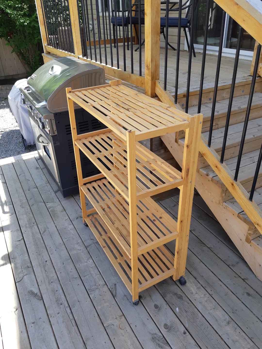 4 tier compactible wood shelving unit - photo 2