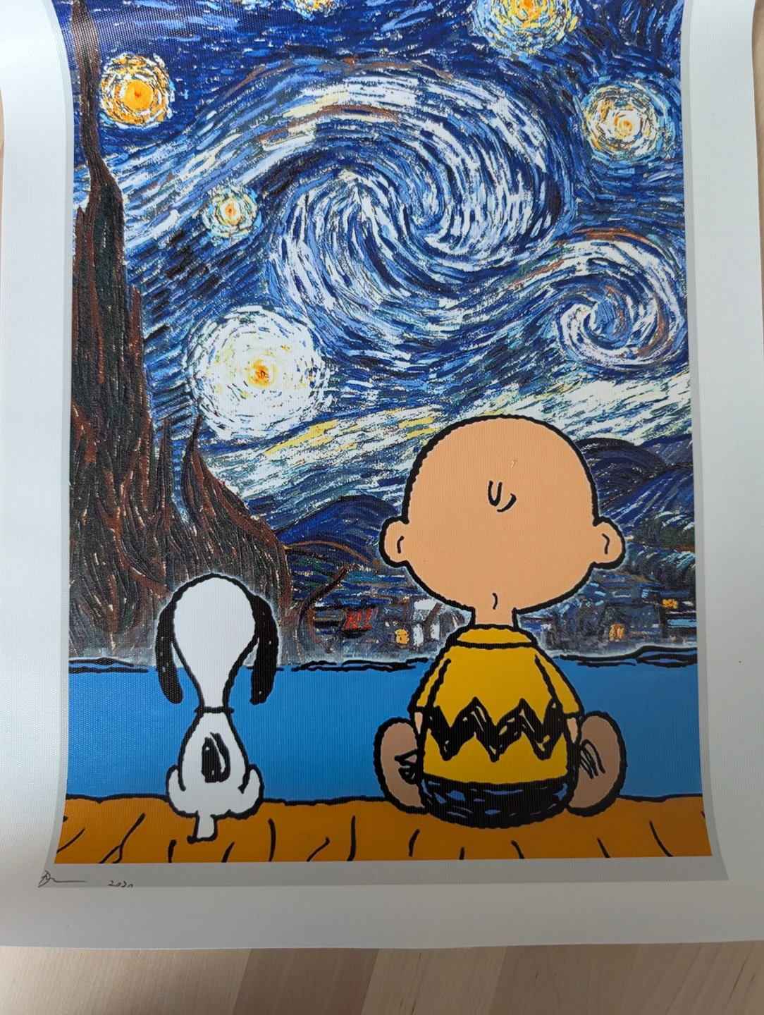 Charlie Brown & Snoopy Starry Night print, 30x40cm - photo 4