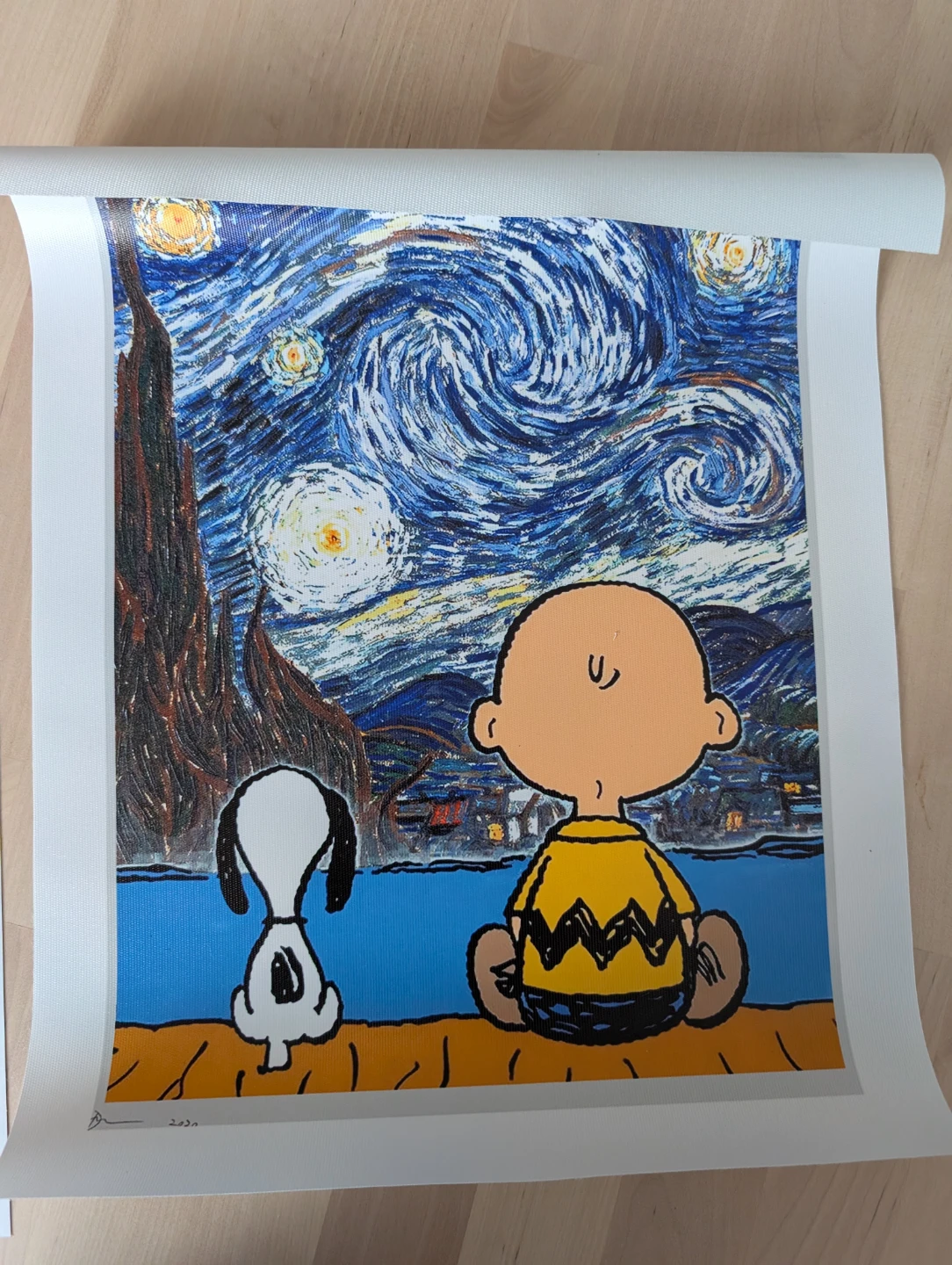 Charlie Brown & Snoopy Starry Night print, 30x40cm - photo 5